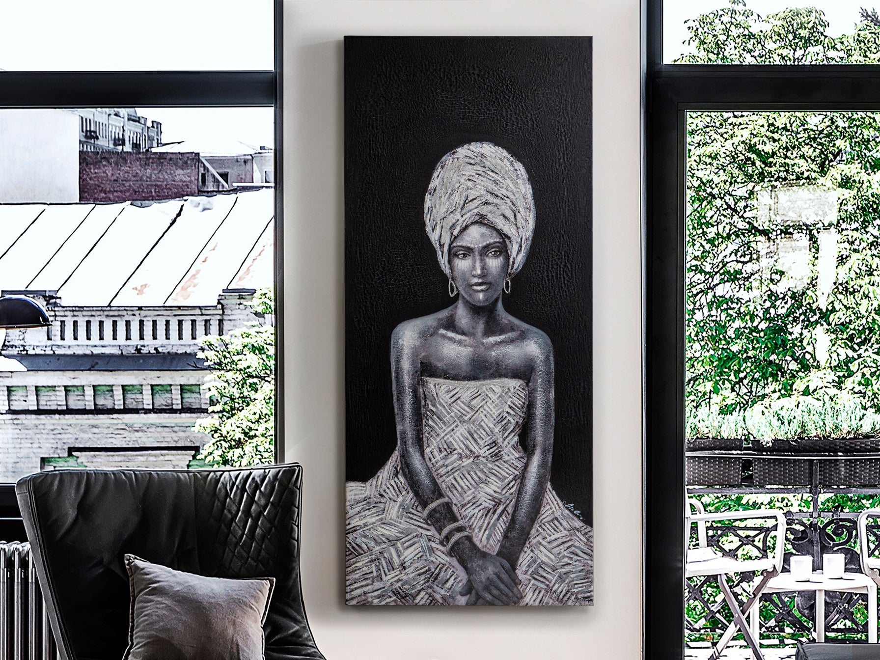 Cuadro acrílico Johari 70x160 de Schuller (207423) - Arte abstracto moderno para decoración del hogar. Pintura Johari en lienzo con bastidor de madera, ideal como cuadro grande de arte contemporáneo (70cm x 160cm).