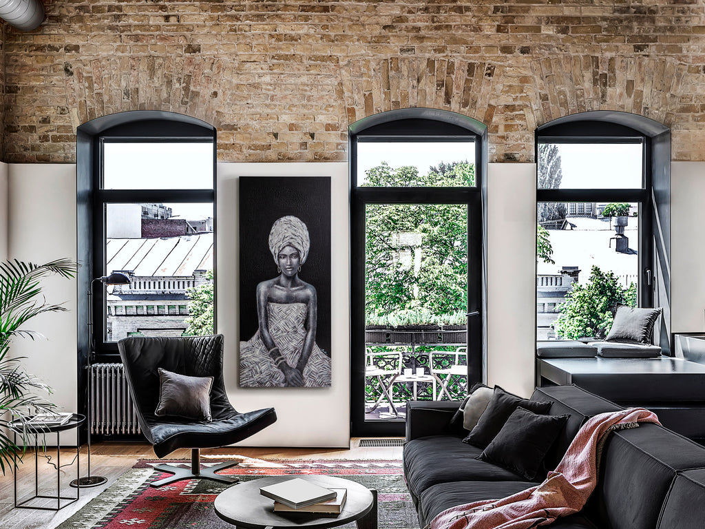 Cuadro acrílico Johari 70x160 de Schuller | Arte abstracto moderno para decoración del hogar | Obra de arte en lienzo (207423)