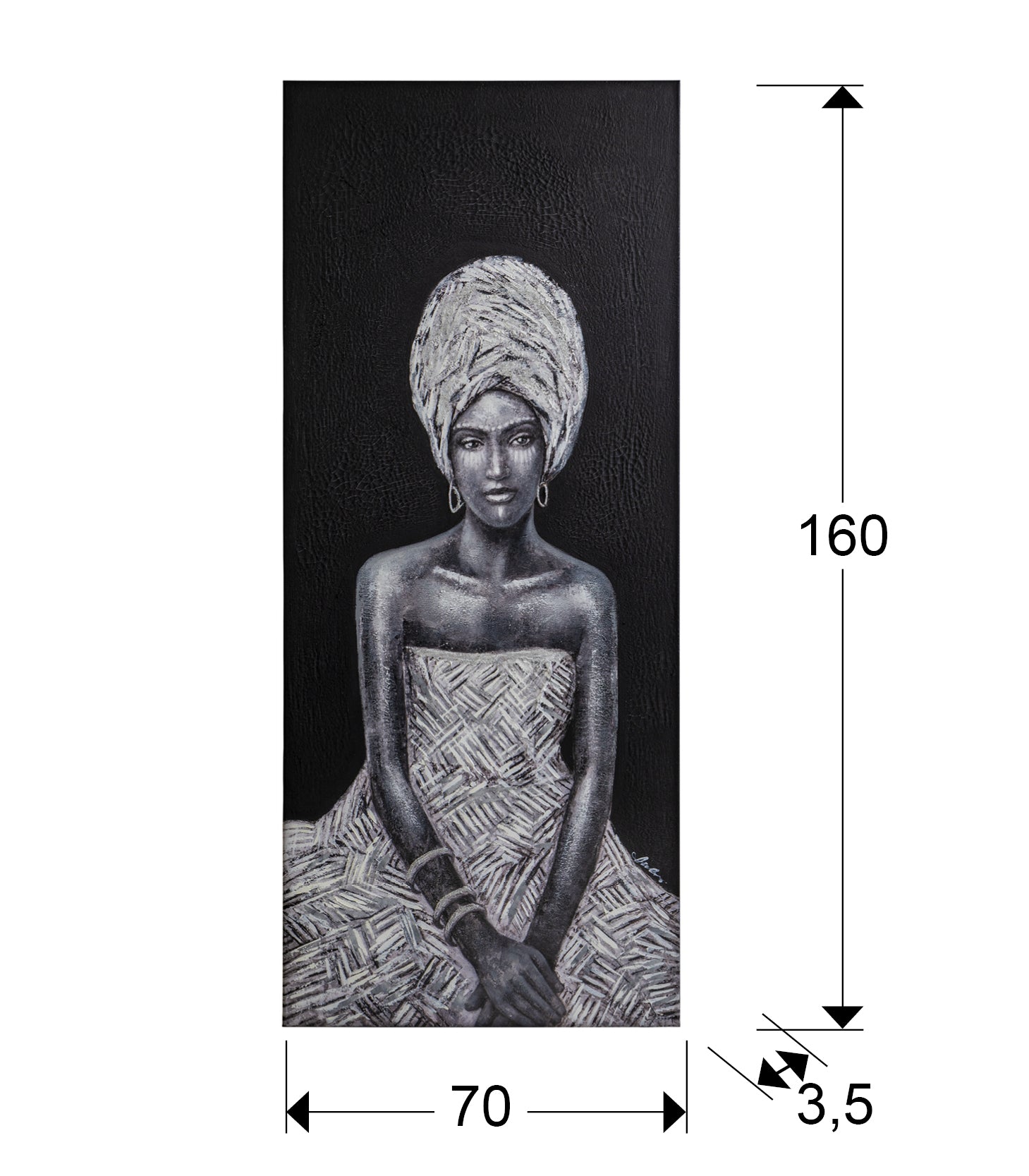 Medidas de Cuadro acrílico Johari 70x160 de Schuller | Arte abstracto y contemporáneo en lienzo grande para decoración moderna del hogar | 207423