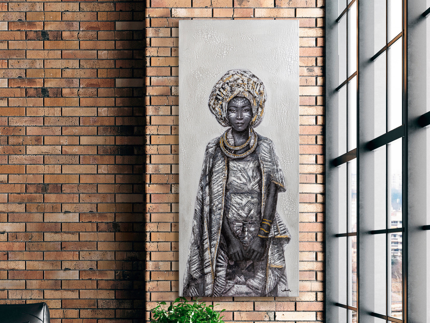 Pintura acrílica Kisai 70x160 de Schuller, arte abstracto en lienzo, ideal para la decoración moderna de salones y dormitorios. Cuadro grande de la colección Kisai.