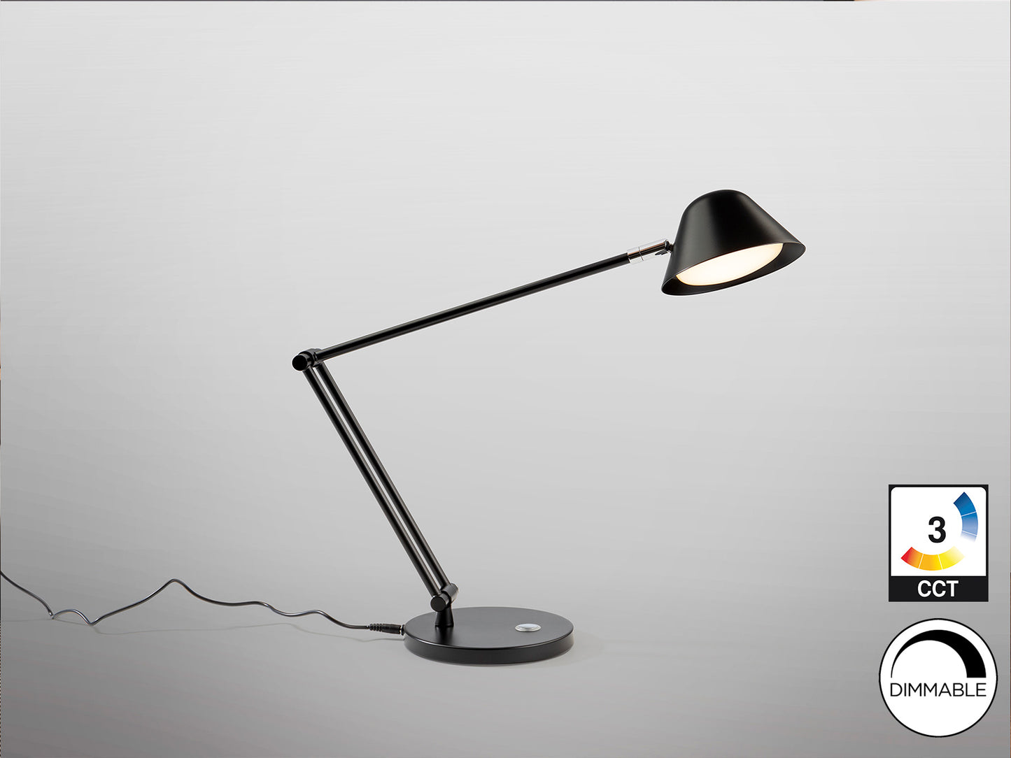 Lámpara de sobremesa Taros 1L negra mate de Schuller | Diseño moderno y minimalista con iluminación LED regulable, ideal para dormitorio, estudio, salón y oficina. Fabricada en aluminio y metal con estilo industrial y nórdico.