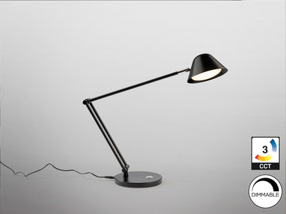 Lámpara de sobremesa Taros 1L negra mate de Schuller | Diseño moderno y minimalista con iluminación LED regulable, ideal para dormitorio, estudio, salón y oficina. Fabricada en aluminio y metal con estilo industrial y nórdico.