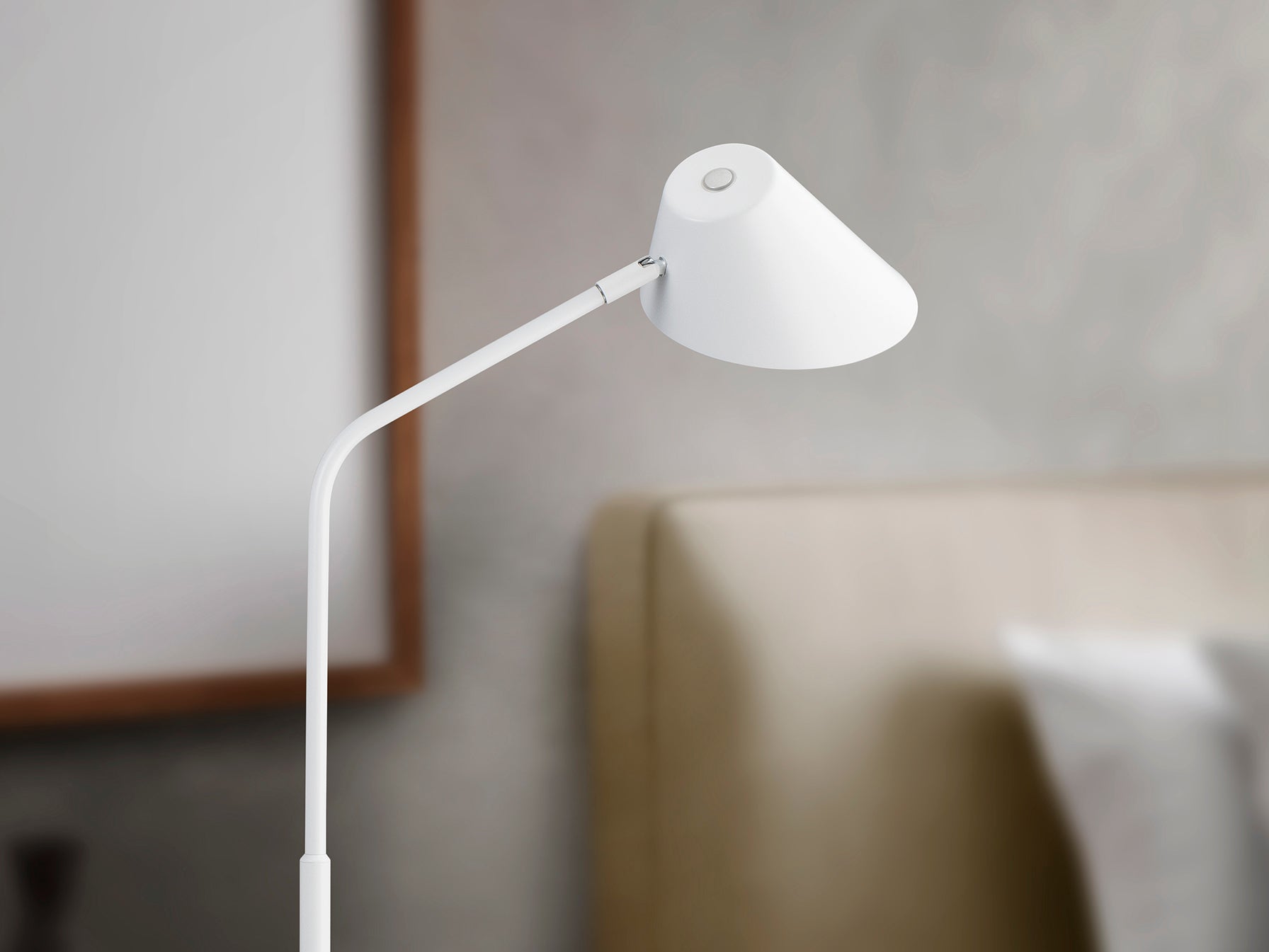 Lámpara de sobremesa Esino blanca de Schuller, ideal para dormitorio y oficina. Diseño moderno y minimalista con LED regulable. Referencia 215992.