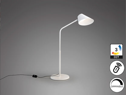 ```
Lámpara de sobremesa Esino blanca de Schuller para dormitorio u oficina, con diseño minimalista y moderno, luz LED regulable.
```