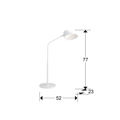 Medidas de Lámpara de sobremesa Esino blanca LED regulable de Schuller para dormitorio, oficina, diseño minimalista y moderno.
