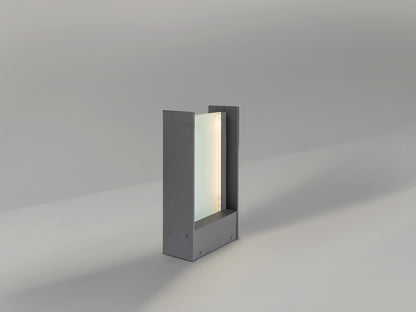 Baliza Exterior MATIA Gris Oscuro Schuller - Iluminación moderna para jardín y terraza en aluminio y cristal, diseño minimalista, código 216102