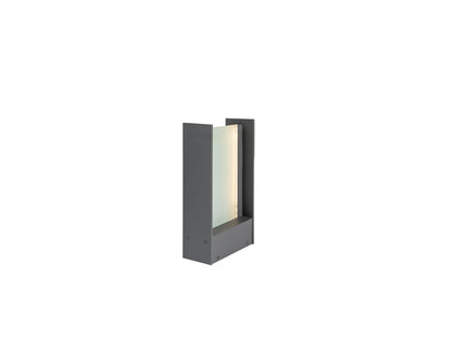 Baliza Exterior MATIA Gris Oscuro Schuller 216102, luz moderna de aluminio y cristal para jardín y terraza.