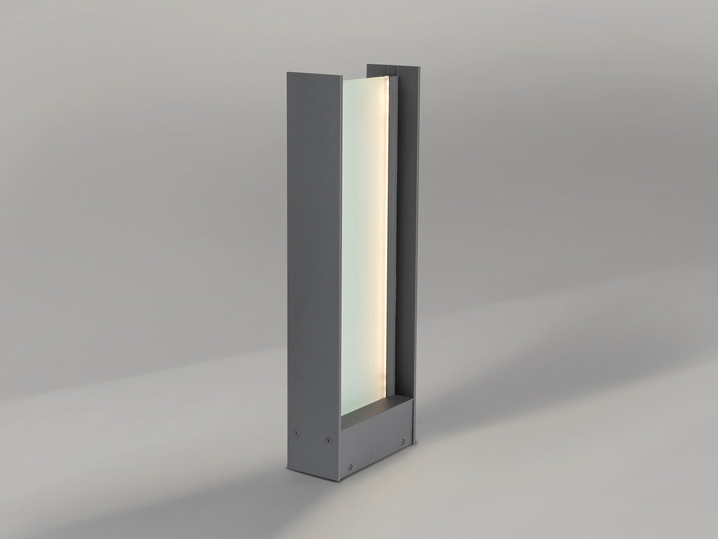 Baliza Exterior MATIA Gris Oscuro de Schuller, iluminación moderna para jardín y terraza en aluminio.
