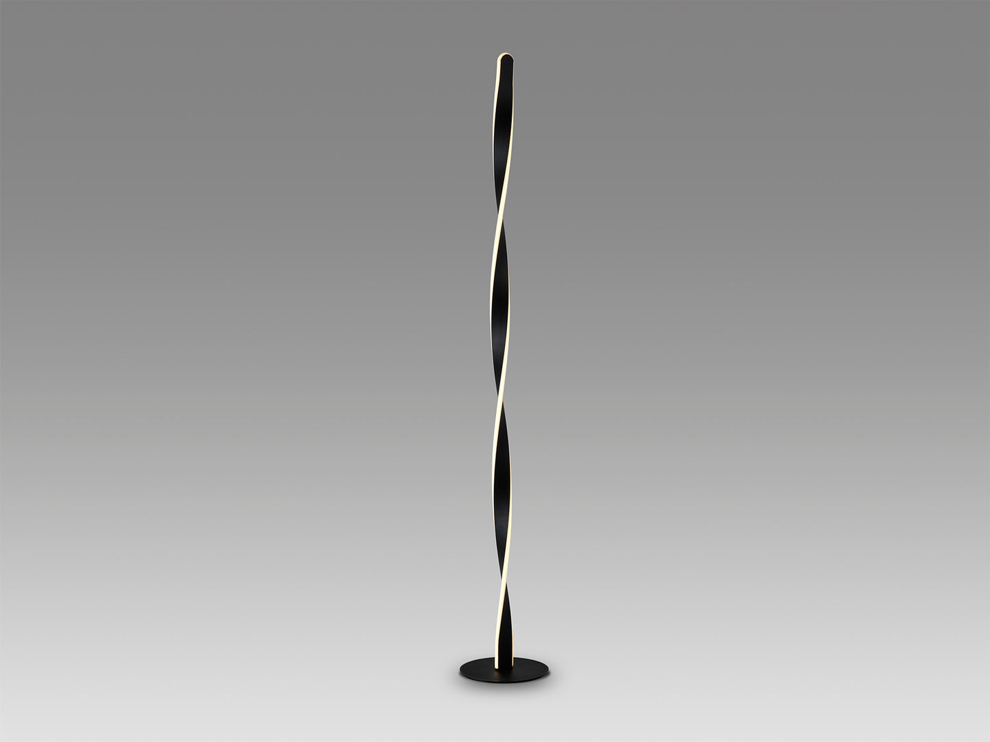Lámpara de pie Twist negro mate Schuller, diseño moderno industrial para dormitorio y salón.