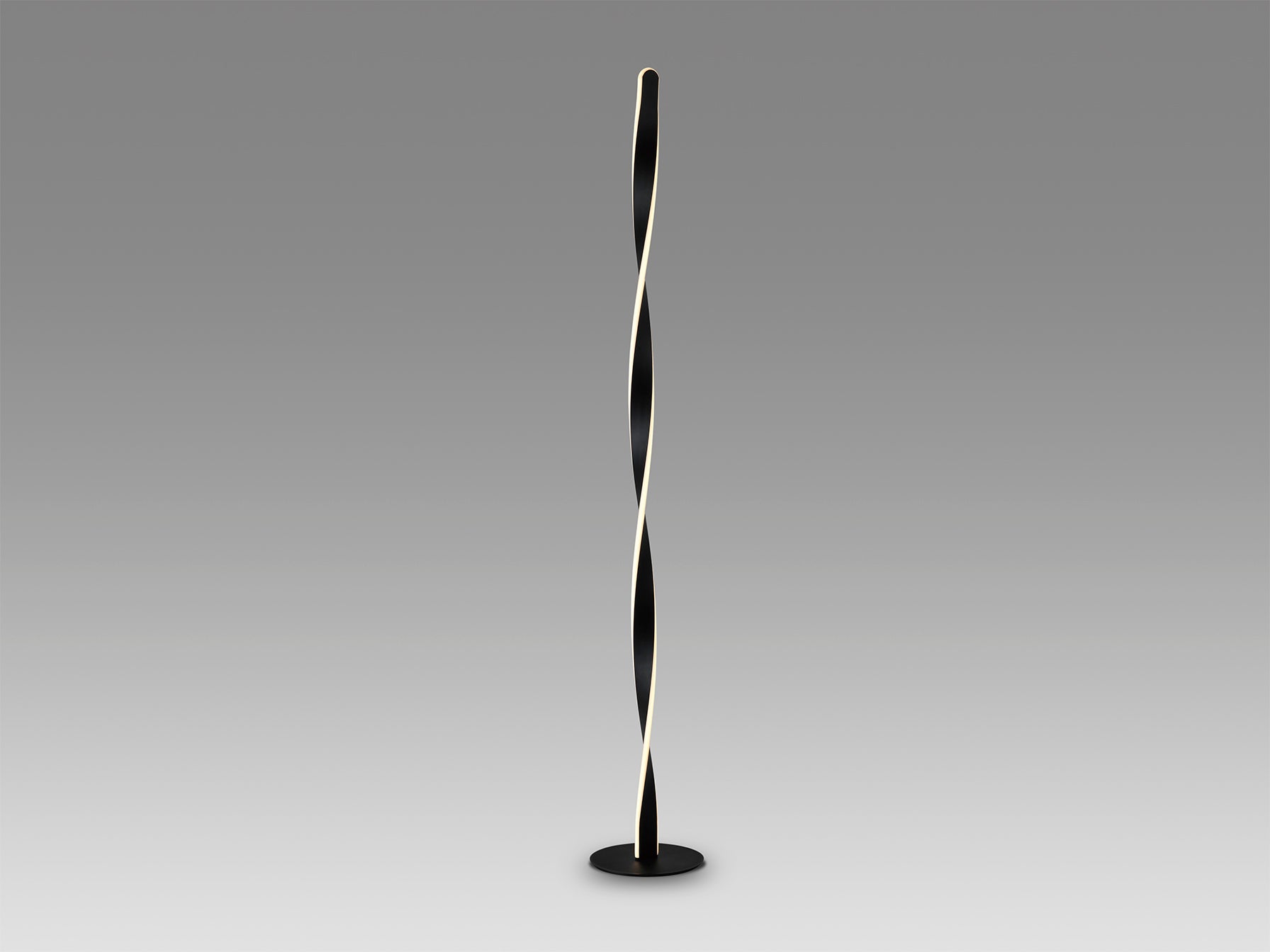 Lámpara de pie Twist negro mate Schuller, diseño moderno industrial para dormitorio y salón.