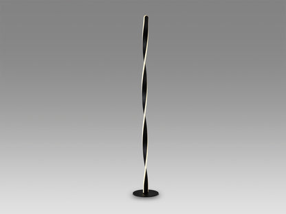 Lámpara de pie Twist negro mate Schuller, diseño moderno industrial para dormitorio y salón.