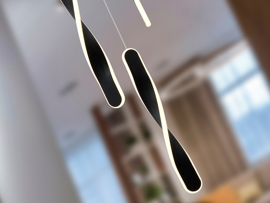 Lámpara de techo Twist 3L negro mate Schuller, diseño minimalista y moderno para iluminación interior en comedor y salón.