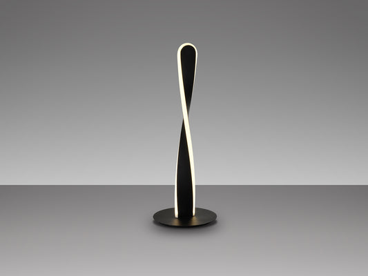 Lámpara de sobremesa Twist negro mate Schuller, diseño industrial moderno en metal, ideal para dormitorio, escritorio y salón.