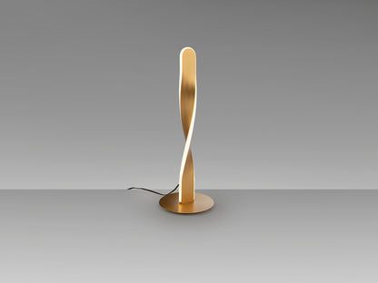 Lámpara de sobremesa Twist Oro Schuller 219473, diseño moderno e industrial sofisticado en metal con acabado oro cepillado, ideal para salón, dormitorio y escritorio.