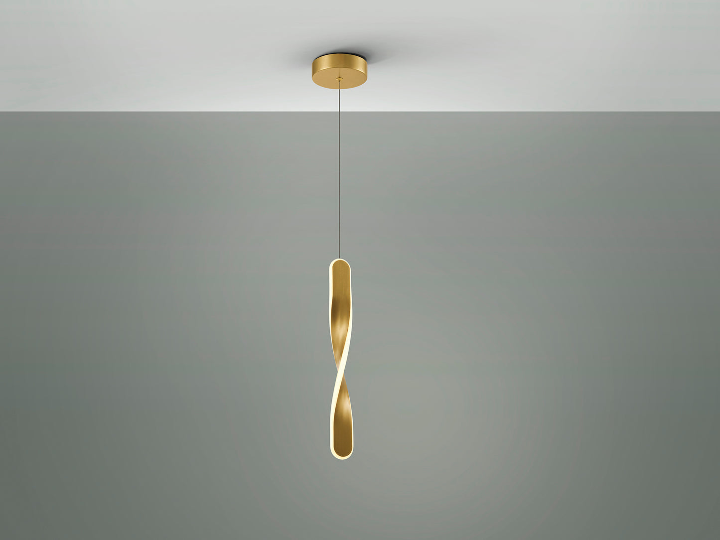Lámpara de Techo TWIST Oro Cepillado Schuller LED Integrado, Estilo Moderno y Contemporáneo para Comedor o Dormitorio.