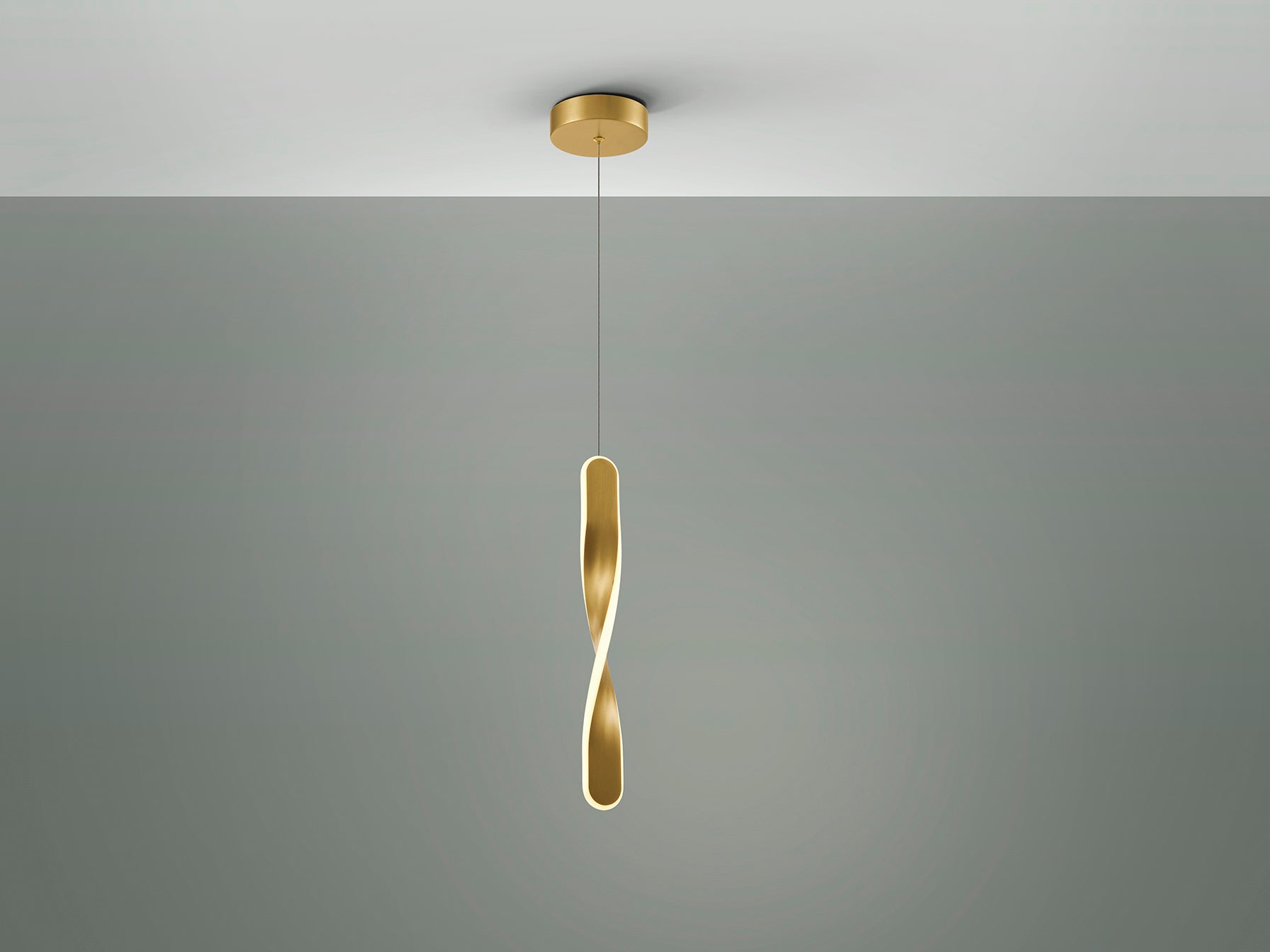 Lámpara de Techo TWIST Oro Cepillado Schuller LED Integrado, Estilo Moderno y Contemporáneo para Comedor o Dormitorio.