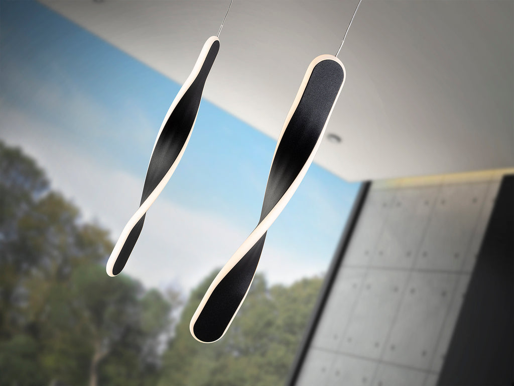 Lámpara colgante Twist 1L negro mate Schuller 219640, diseño moderno LED 11W 3000K, iluminación interior.