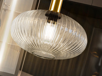 Lámpara de techo Norma en negro y latón de Schuller, diseño moderno e industrial, 1 luz E27, cristal transparente, regulable en altura para comedor o salón.