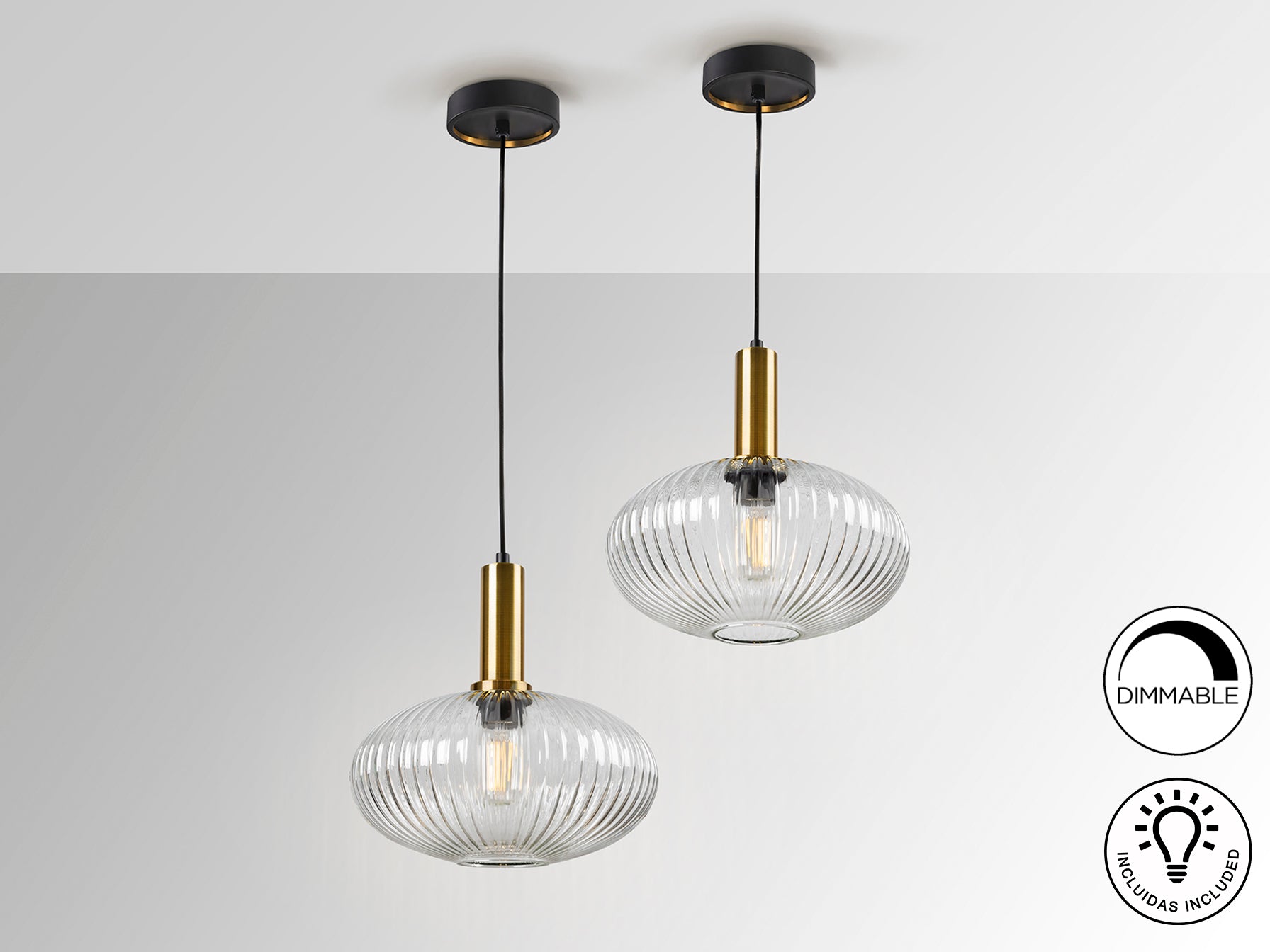 Lámpara de Techo Norma Negro Latón Schuller – Diseño Moderno Industrial, 1 Luz E27, Cristal Transparente, Regulable en Altura para Comedor, Salón y Recibidor. Modelo 225410.