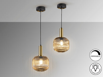 Lámpara de techo Norma Ámbar Negro Latón Schuller, estilo industrial, regulable altura, código 225588