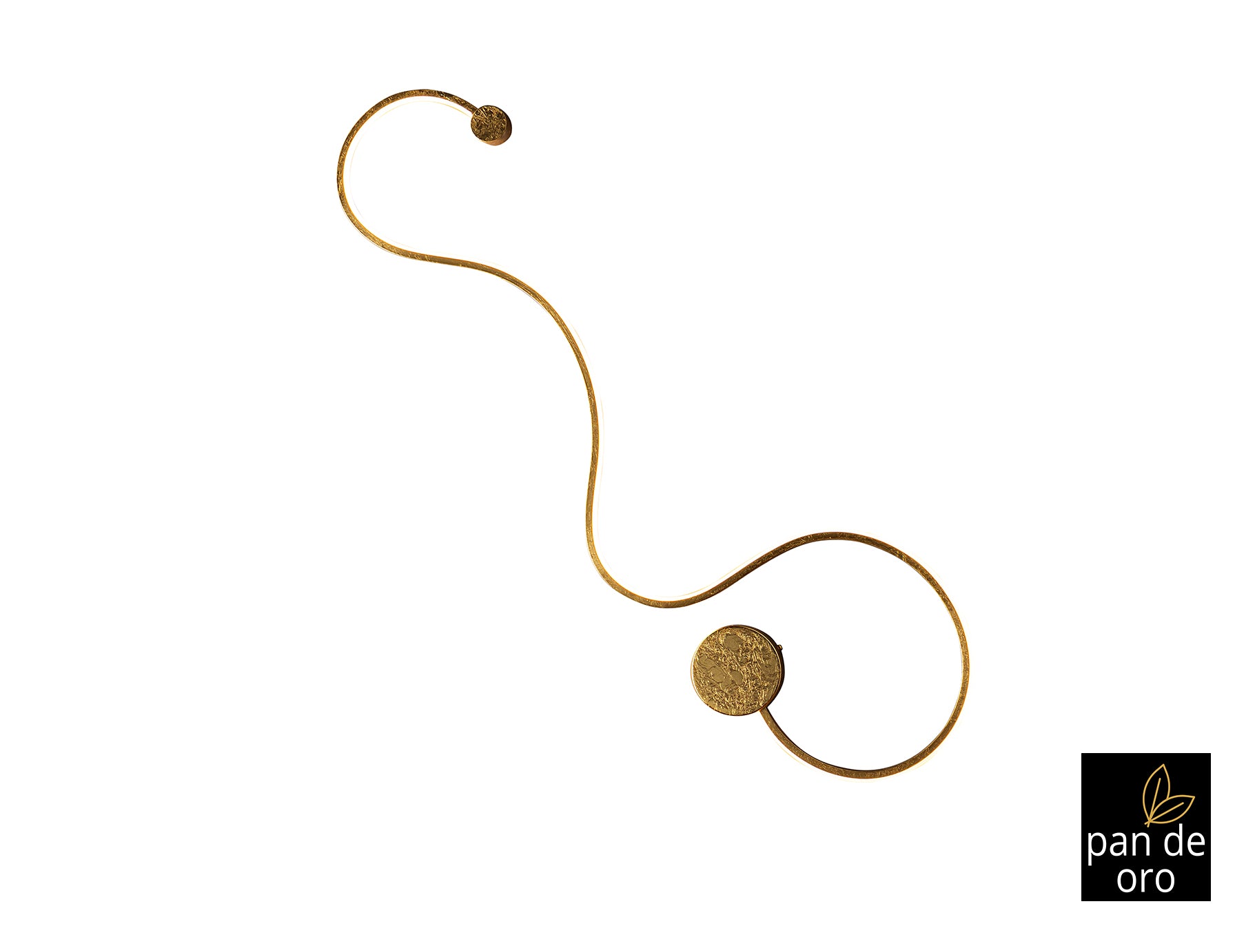 Aplique Grafos Grande Pan de Oro Schuller LED Moderno, modelo 227032, en acero y aluminio para salón o dormitorio.