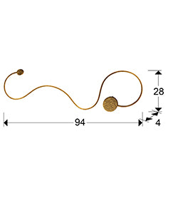 Medidas de Aplique Grafos Grande Pan de Oro Schuller 227032 - Lámpara LED moderna de acero y aluminio para dormitorio y salón.