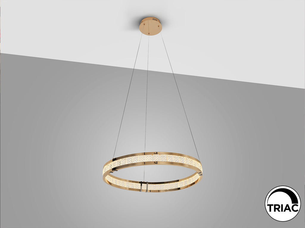 Lámpara de Techo Lorian 1 Aro Dorado Brillo LED Integrado Schuller 227384 para Comedor y Salón Moderno.