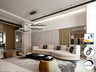 Lámpara de techo Evania grande negro mate Schuller con LED integrado, regulable en altura y dimmable, ideal para comedor o salón moderno.