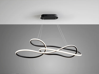 Lámpara de Techo Evania Gran en Negro Mate de Schuller, con LED Integrado, regulable en altura y dimmable, diseño moderno para comedor y salón.