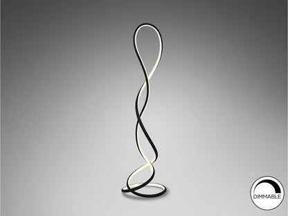 Lámpara de pie Evania negro mate Schuller con LED integrado y dimmable, diseño minimalista moderno.