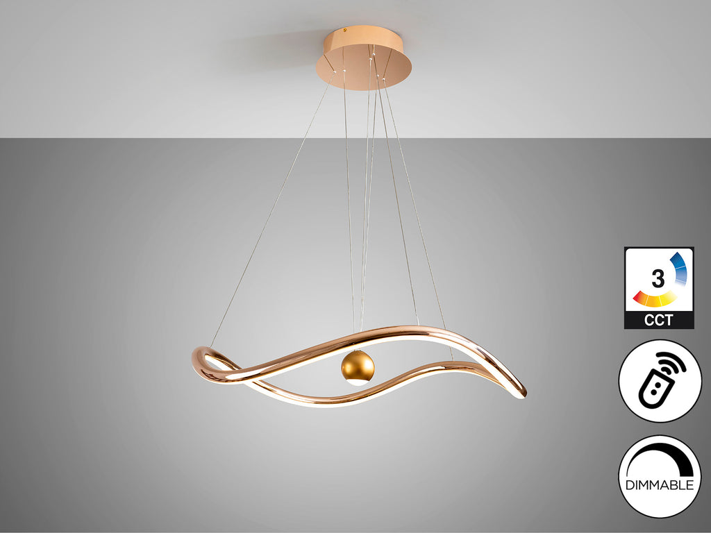 Lámpara de techo Romina Dorado Brillo LED Integrado Regulable Schuller para Comedor y Salón Estilo Glam Moderno.