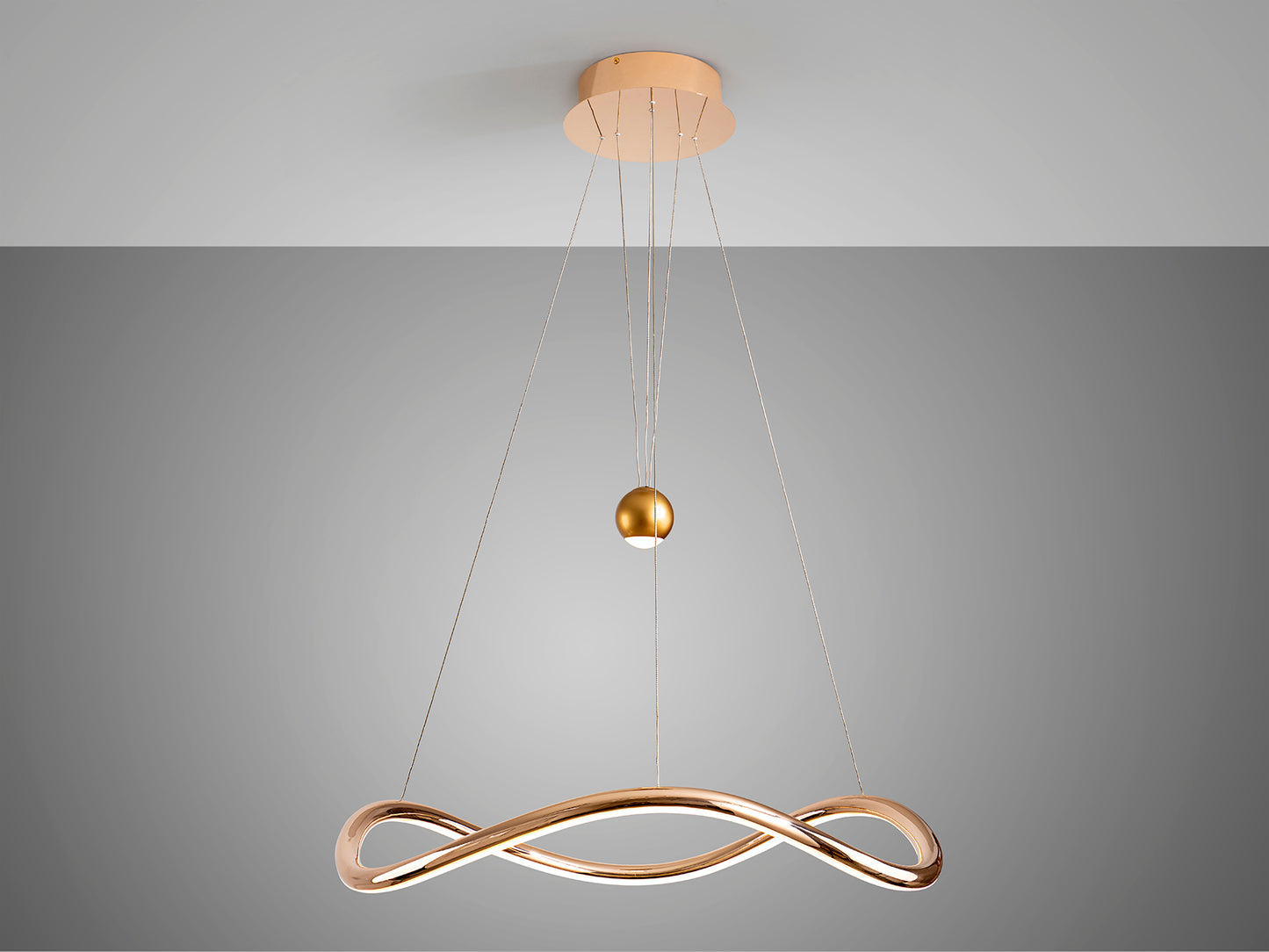 Lámpara de Techo Romina Dorado Brillo Schuller 227902, con LED Integrado regulable, ideal para Comedor o Salón en estilo Moderno y Glam.