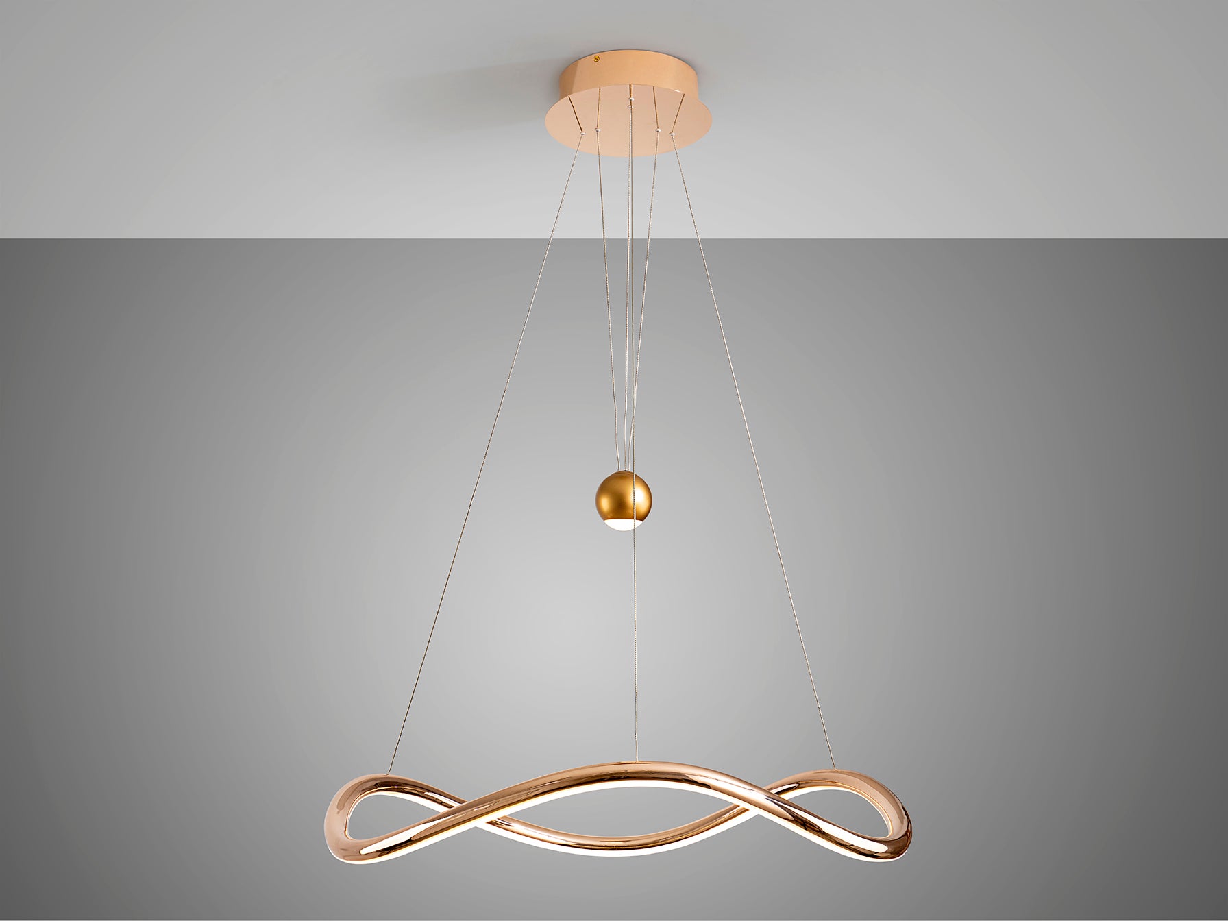 Lámpara de Techo Romina Dorado Brillo Schuller 227902, con LED Integrado regulable, ideal para Comedor o Salón en estilo Moderno y Glam.