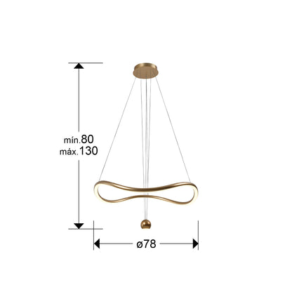 Medidas de Lámpara de techo Romina Dorado Brillo Schuller con LED integrado, diseño moderno y glam, regulable para comedor y salón. Modelo 227902.