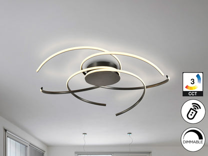 Plafón de Techo Cadence Negro Schuller, diseño minimalista moderno con LED integrado y gran diámetro.