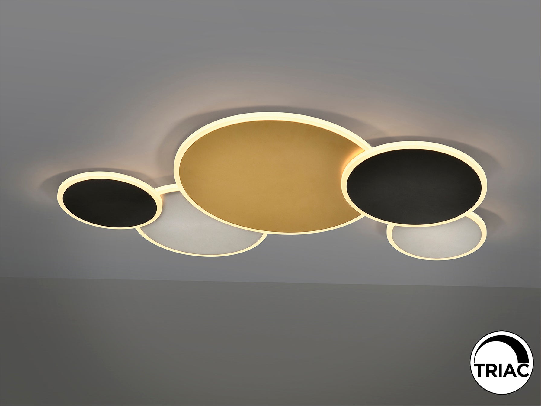 Plafón de Techo Umbra Gran Oro Negro Blanco Schuller LED Dimmable Moderno