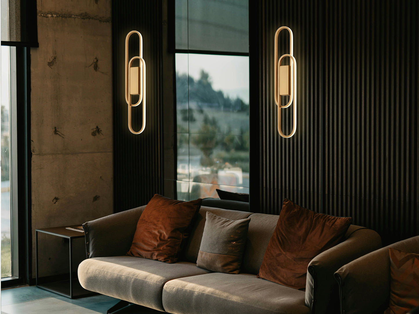 Aplique de pared LED Odele 2L en dorado, modelo Schuller 254175, diseño moderno contemporáneo para salón.