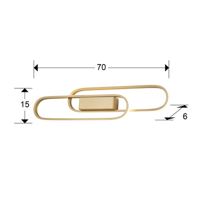 Medidas de Aplique de pared Odele 2L Dorado LED Schuller, lámpara moderna contemporánea para salón, fabricada en aluminio y metal.