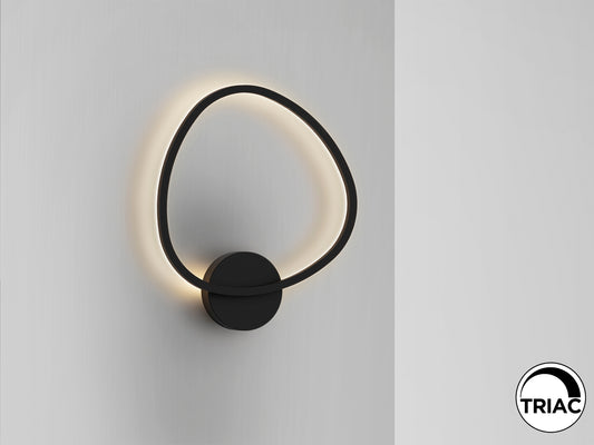 Aplique de pared OPALIS negro mate Schuller, diseño minimalista LED regulable para dormitorio y salón.