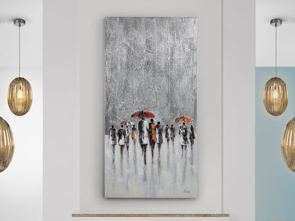 Cuadro acrílico Llueve Schuller 263474 - Arte abstracto contemporáneo en lienzo 70x140 cm para decoración moderna de hogar y pared.