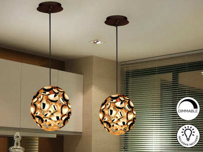 Lámpara de Techo Narisa Oro Rosa Schuller 266035N, diseño moderno, regulable en altura, ideal para salón.