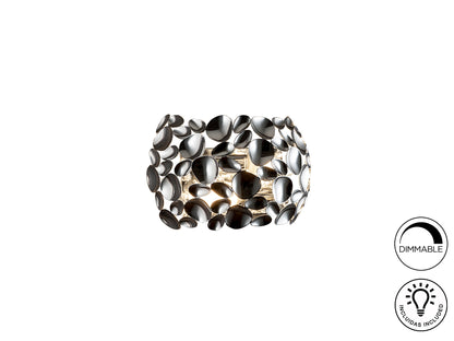 Aplique Narisa Cromado Schuller 266724 - Luz minimalista moderna con 2 luces de metal para pasillo o salón.