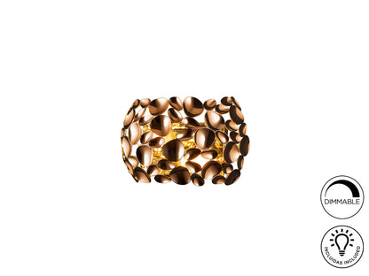 Aplique de pared Narisa en oro rosa Schuller 266782N, estilo Art Deco y Contemporáneo para dormitorio o salón.