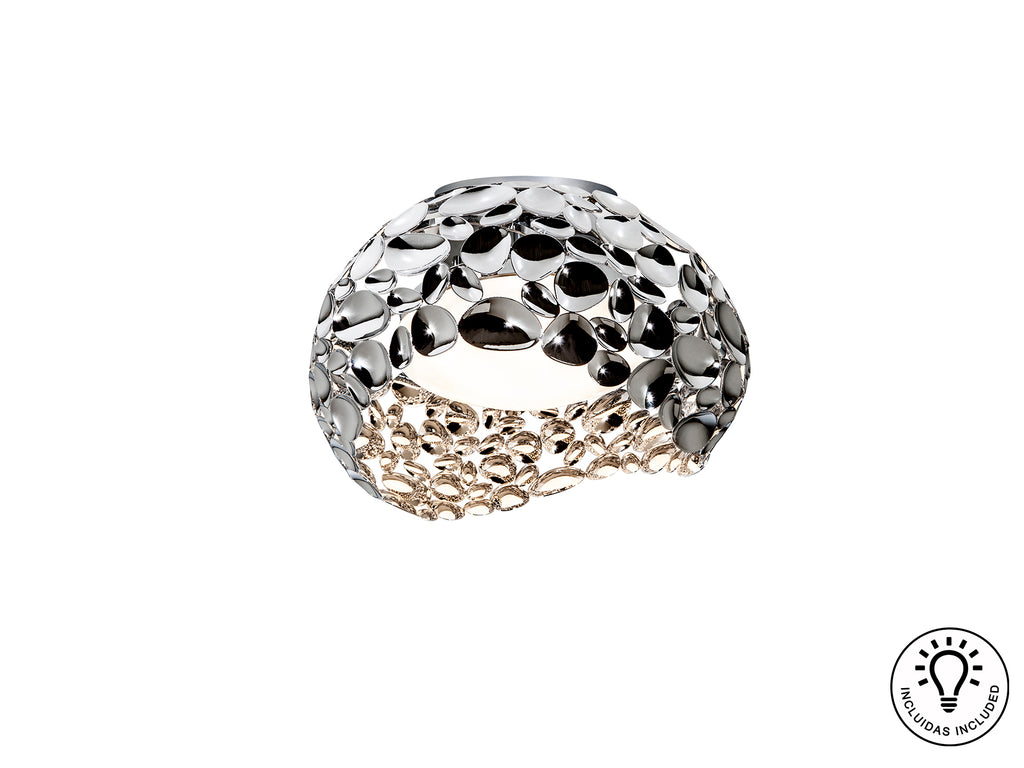 Plafón de Techo Narisa Ø47 cm Cromado con 5 Luces, Acrílico y Metal, Estilo Moderno, Marca Schuller.