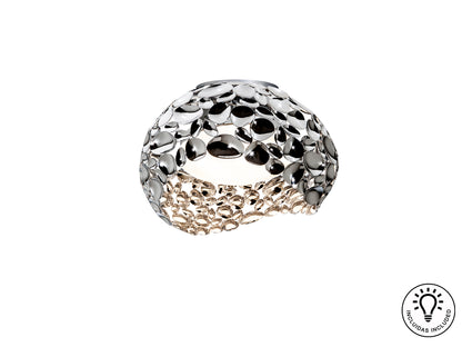 Plafón de Techo Narisa Ø47 cm Cromado con 5 Luces, Acrílico y Metal, Estilo Moderno, Marca Schuller.