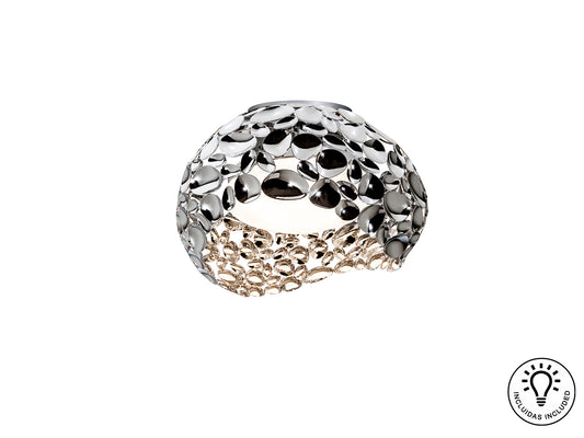 Plafón de Techo Narisa Ø47 cm Cromado con 5 Luces, Acrílico y Metal, Estilo Moderno, Marca Schuller.