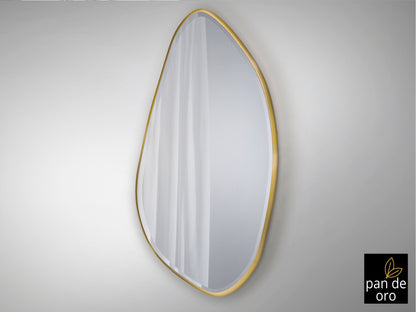 Espejo de Pared MIMO Oro 80x170cm Schuller, diseño glam en cristal y DM para recibidor o salón.