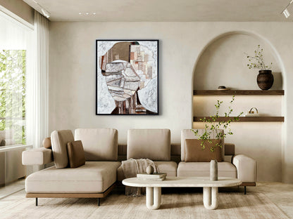 Cuadro Mistery Bajorrelieve 90x120 cm Óleo Negro Schuller, arte mural contemporáneo y moderno.