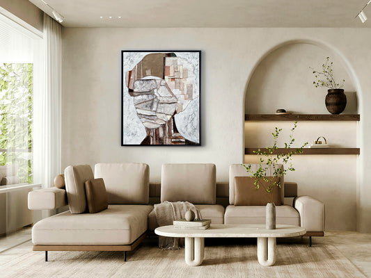 Cuadro Mistery Bajorrelieve 90x120 cm Óleo Negro Schuller, arte mural contemporáneo y moderno.