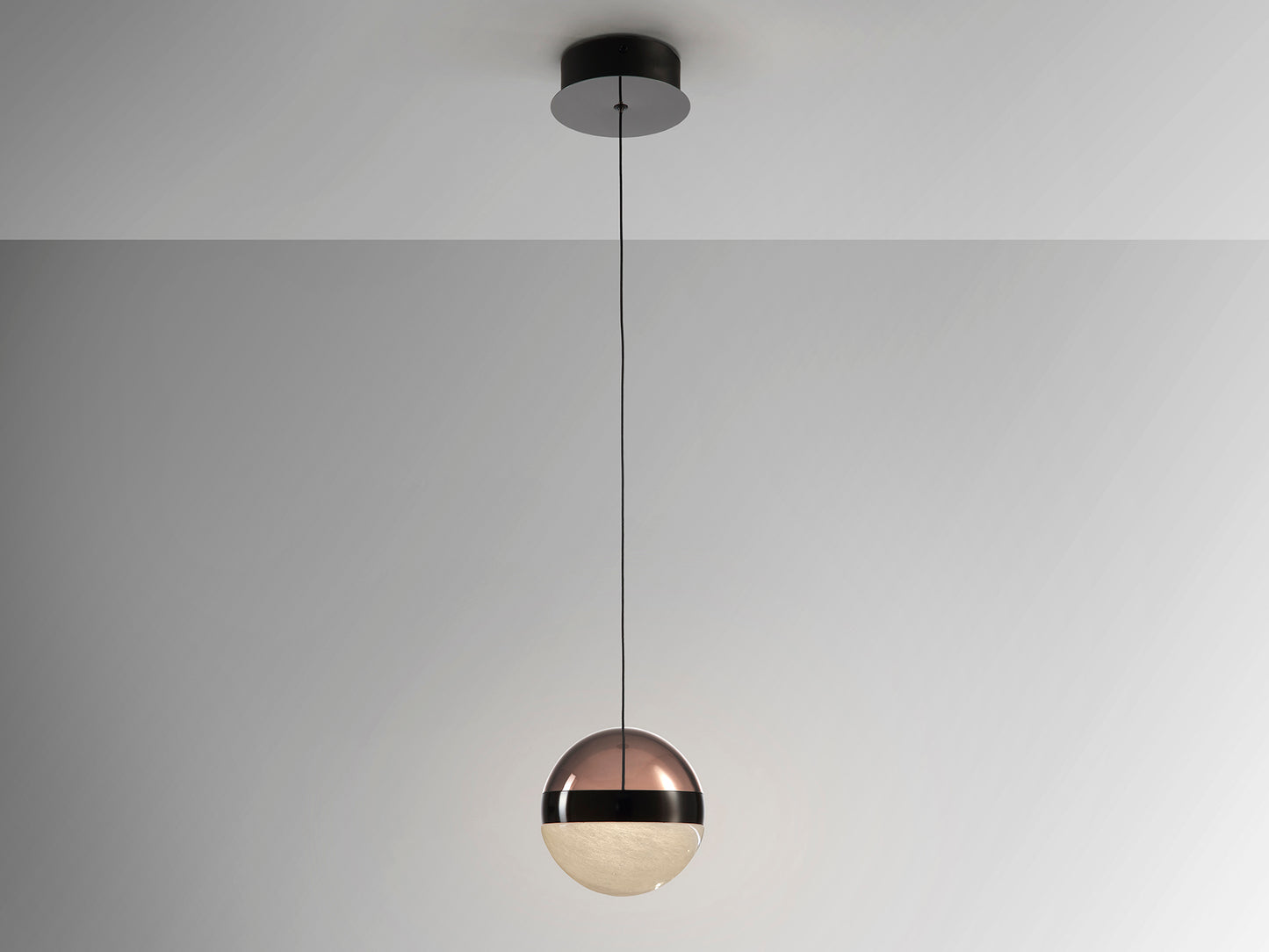 Lámpara Colgante Orbes D15 Cromo Negro Schuller con LED, Cristal y Metal para Salón Moderno